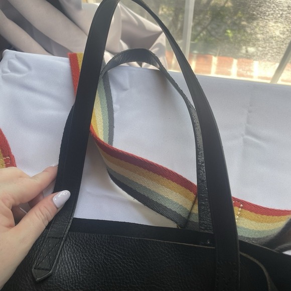 Madewell Medium Transport Leather Tote Black Bag Purse Shoulder Crossbody Color - Picture 9 of 15